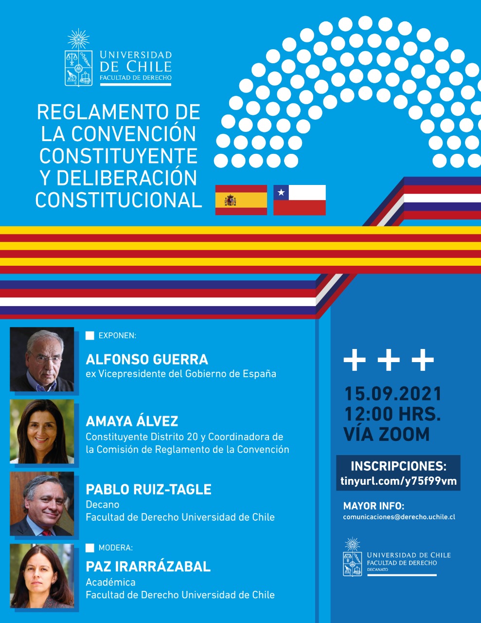 Facultad de Derecho de la Universidad de Chile organiza conversatorio sobre el reglamento de la Convención Constitucional
