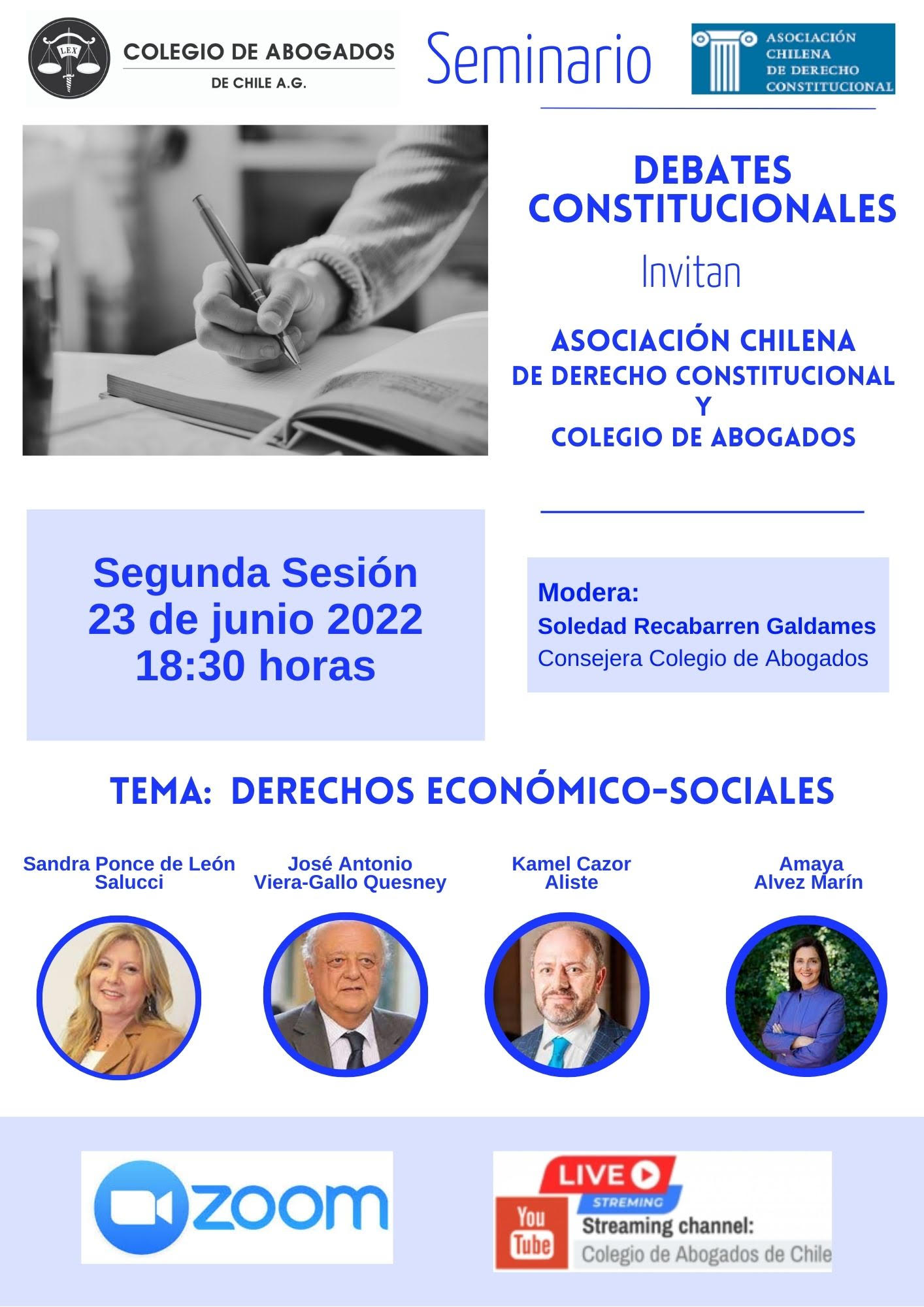 Asociación Chilena de Derecho Constitucional invita a “Debates Constitucionales: Derechos económico-sociales”