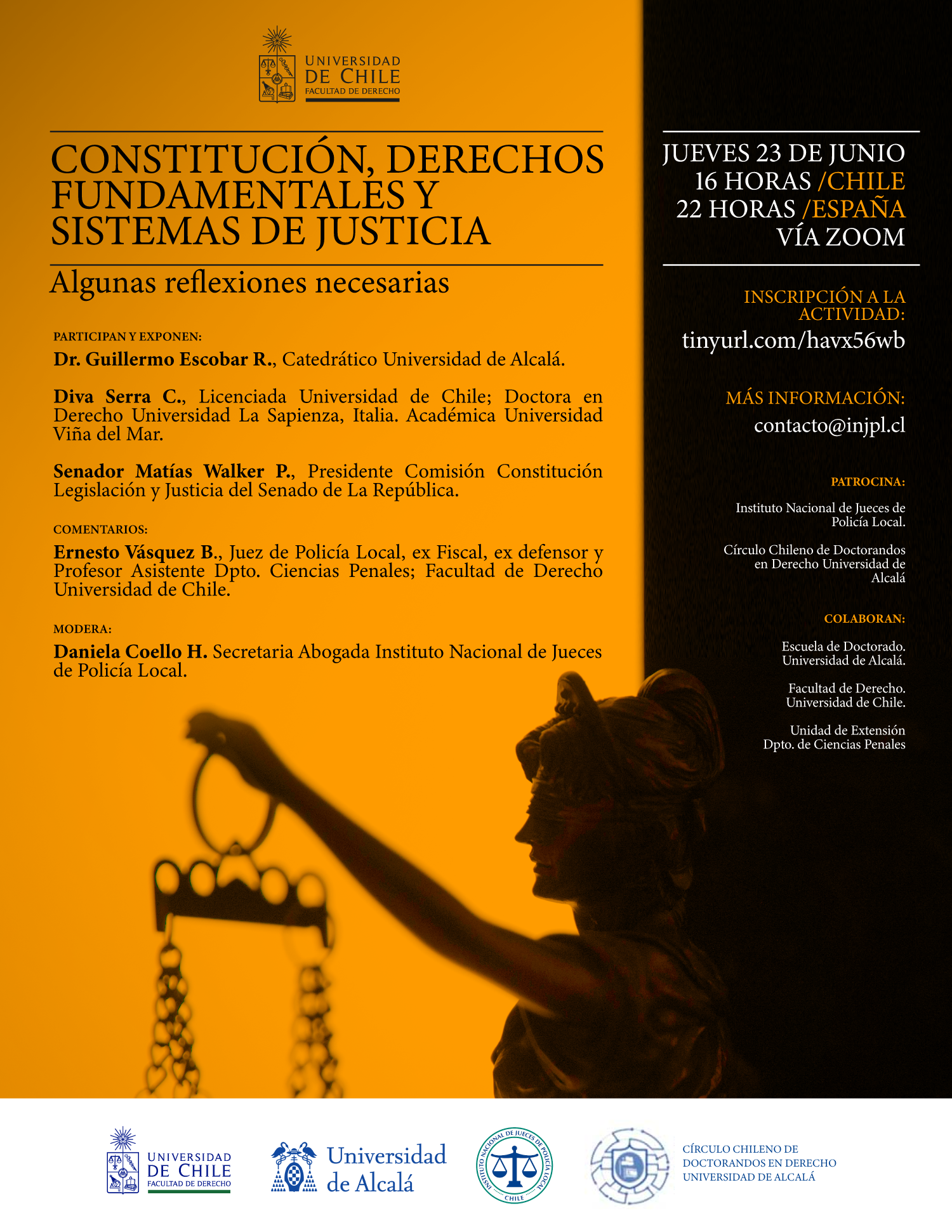 Universidad de Chile invita a Seminario "Constitución, derechos fundamentales y sistemas de justicia"