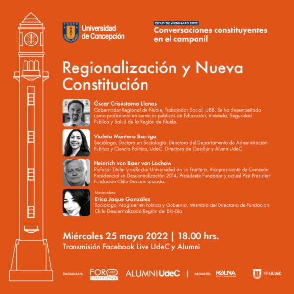 Universidad de Concepción invita a la comunidad al seminario virtual “Regionalización y Nueva Constitución”