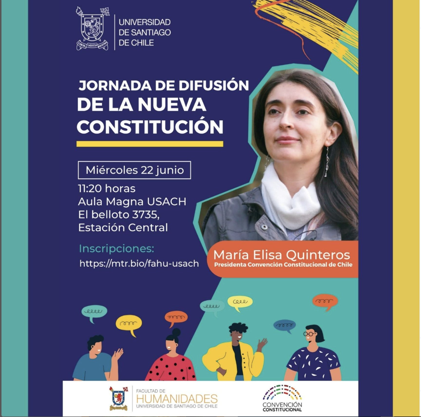 Facultad de Humanidades de la Universidad de Santiago invita a “Jornada de difusión de la Nueva Constitución”