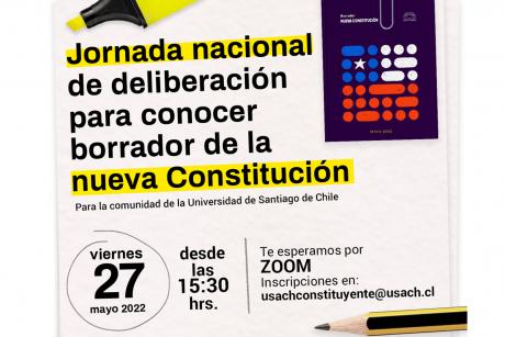 Usach invita a participar en jornada para conocer detalles del borrador de la nueva Constitución