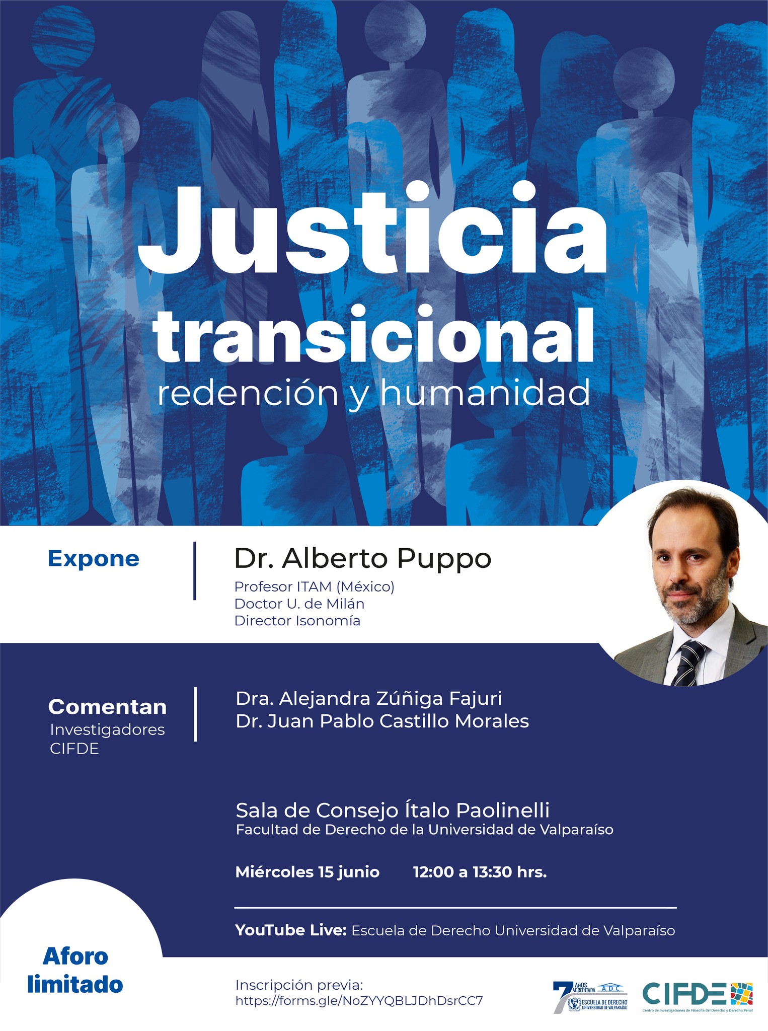 Facultad de Derecho de la Universidad de Valparaíso invita a seminario "Justicia transicional: redención y humanidad"