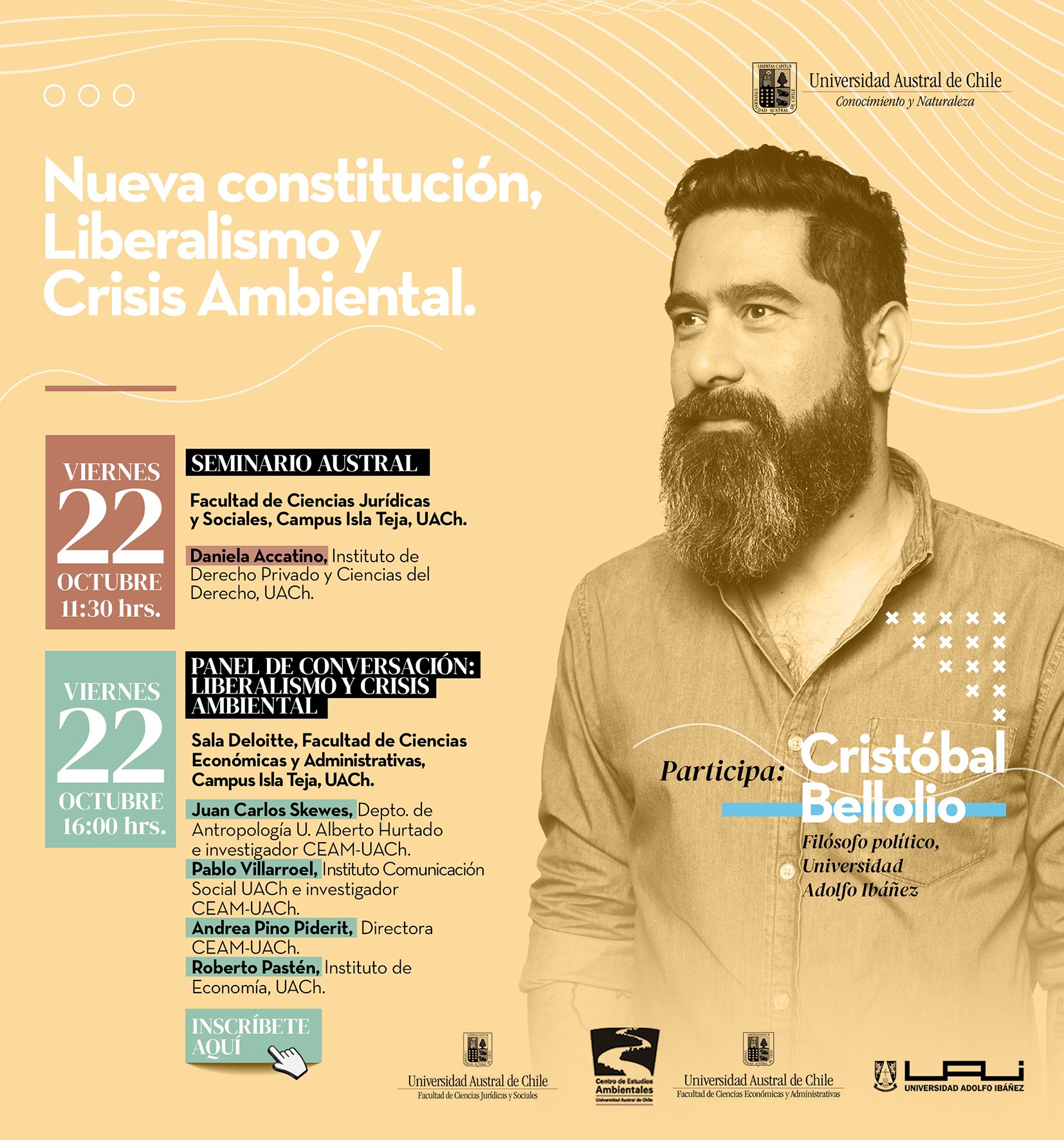 La Universidad Austral de Chile invita al seminario y panel de conversación: “Nueva Constitución, Liberalismo y Crisis Ambiental”