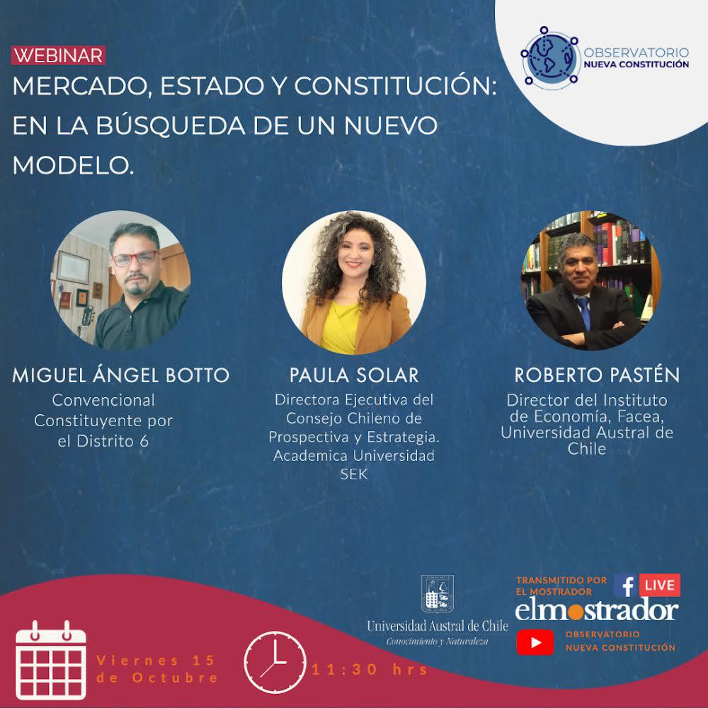 Observatorio Nueva Constitución invita al conversatorio “Mercado, Estado y Constitución: En la búsqueda de un nuevo modelo”