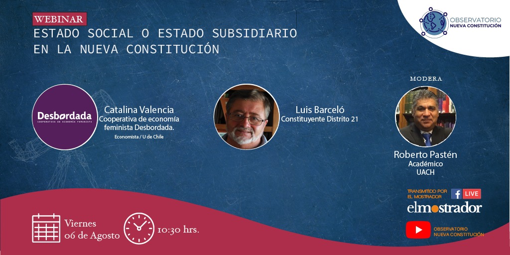 Observatorio Nueva Constitución invita al webinar “Estado Social o Estado Subsidiario en la nueva Constitución”