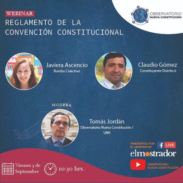 Observatorio Nueva Constitución invita al webinar “Reglamento de la Convención Constitucional”