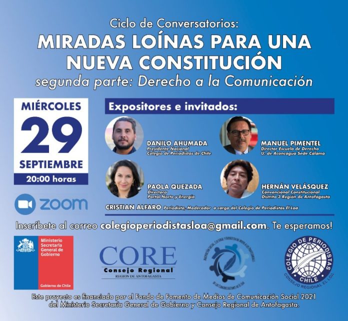 Periodistas de El Loa invitan a conversatorio sobre el Derecho a la Comunicación en la nueva Constitución