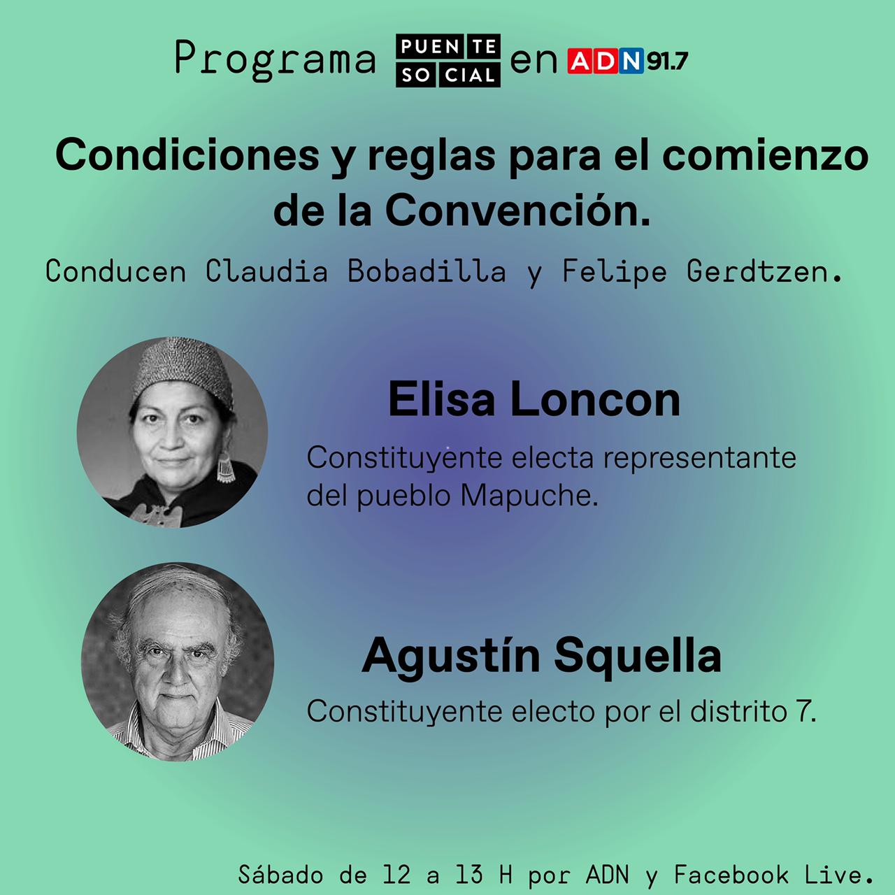 Podcast Puente Social de ADN reúne a Elisa Loncón y Agustín Squella